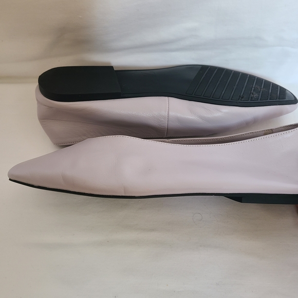 Zara Leather Women's Flats in Light Gray - Picture 4 of 7